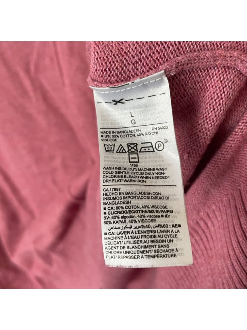 Old Navy Womens V-Neck Long Sleeve Lightweight Knit Sweater Pink  Size L - Picture 5 of 7